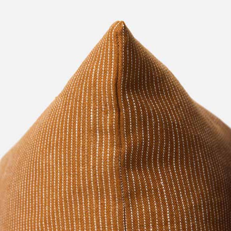 Città Fine Striped Linen Cushion Cover 55x55cm - Orange Peel image number 1